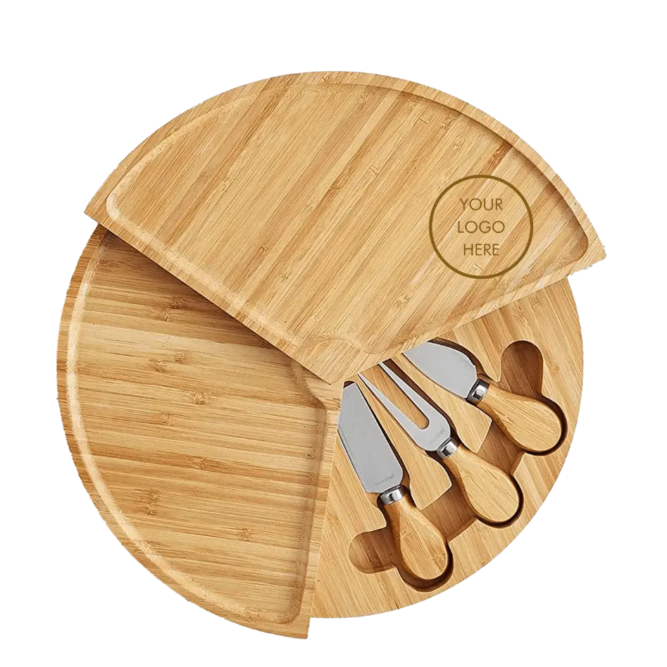 Old Tymes 3-Tier Wedge Cheeseboard with 3-Piece Knife Set