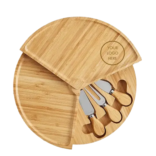 [BBHM210506-001] Old Tymes 3 Tier Wedge Cheeseboard with 3pc Knife Set